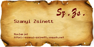 Szanyi Zsinett névjegykártya
